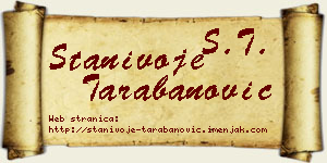 Stanivoje Tarabanović vizit kartica